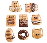 Juego de 50 dijes de limo, diseño de oso animal, pan, chocolate, a granel, resina, para manualidades, dijes de resina 3D para tazas de vientre grande, decoración de copa Stanley para manualidades,