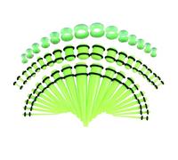 Juego de 50 dilatadores de oreja acrílicos y tapones + dilatadores de silicona, dilatadores de oreja, piercing corporal, joyería para eliminar cerumen de los oídos para niños, talla única, Acrílico
