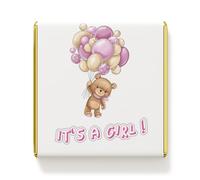 Juego de 50 diseños adorables de chocolate para niña y niño, obsequios para baby shower (Girl - Bear Design)
