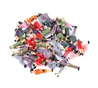 Juego de 50 figuras de personas a escala 1:32, personajes en miniatura de plástico sentados y de pie, accesorios detallados pintados a mano para diseños ferroviarios de calibre 1