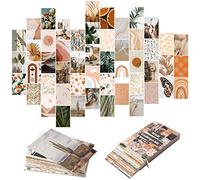 Juego de 50 fotos estéticas bohemias para collage de pared, colección de fotos color melocotón y verde azulado, decoración de dormitorio para niñas, adolescentes y mujeres, kit de impresiones de pared