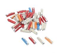 Juego de 50 fusibles de cerámica para automóviles TORPEDO, kit de fusibles clásicos para coche, 5A, 8A, 16A, 25A, protección de circuito eléctrico para vehículos europeos, colores surtidos para