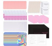 Juego de 50 herramientas de preparación de uñas a presión para negocios de salón de uñas, kit de manicura desechable con lima de uñas, pulidor, pegamento de uñas, almohadilla de preparación, tarjeta