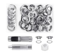 Juego de 50 ojales de metal de 20 mm, juego de ojales y ojales para cinturón de tela de cuero, zapatos, accesorios, ojales de metal