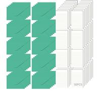 Juego de 50 papeles de papelería y sobres, papel blanco para escribir cartas con sobres verdes de Navidad, 16 x 11,3 cm, para invitaciones, cartas de amor y tarjetas de felicitación