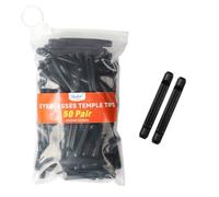 Juego de 50 pares de puntas de silicona para gafas de 4 colores diferentes, para tienda de gafas y hospital ocular, color negro