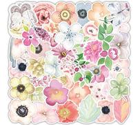 Juego de 50 Pegatinas Coloridas Con Diseño de Flores - Impermeables Para Decoración de Habitaciones, Ordenador, Botellas de Agua, Scooters, Equipaje y Más