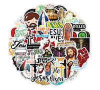 Juego de 50 pegatinas de Jesús, pegatinas de la Biblia, pegatinas de vinilo impermeables para ordenador portátil, niños, coches, motos, bicicletas, patinetas, equipaje, maleta, ordenador, pegatinas de