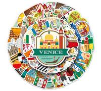 Juego de 50 pegatinas de vinilo para ordenador portátil, diario, álbum de fotos, decoración italiana, banderas y recuerdos de Milán, Toscana y Florencia, bonitas pegatinas de Yidali