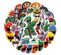 Juego de 50 pegatinas Mighty Morphin Power Rangers impermeables para ordenador portátil, niños, coches, motos, bicicletas, monopatines, maletas, ordenadores, pegatinas de graffiti