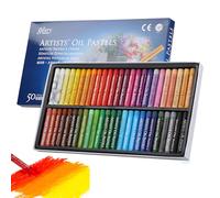 Juego de 50 Piezas de Pastel al Óleo Suave para Artistas, Palos de Dibujo, Pintura de Tiza para Graffiti, Lavable, Redondo, para Niños y Artistas