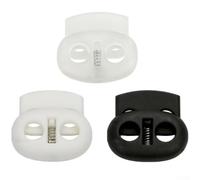 Juego de 50 pinzas de cuerda de plástico para tensor de cuerda, para cierre robusto para cuerdas de tienda y camping, color negro, blanco, transparente, 22,5 x 20 x 5 mm (ancho x ancho x alto)
