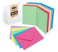 Juego de 50 tarjetas plegables en blanco con sobre: Tarjetas plegables para diseñar, escribir o imprimir tarjeta de felicitación, postales y tarjeta hechas a mano - DIN A6/C6, colorido
