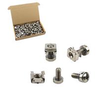 Juego de 50 tuercas y arandelas para montaje en rack, tornillos y arandelas M6 x 20 mm, tornillo de estante de servidor y tuerca de jaula para estantes de servidor de audio, gabinetes, color plateado