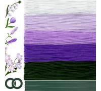 Juego de 500 limpiadores de pipas - 5 colores | tallos extra densos de chenilla en lila, violeta, blanco y verde - Incluye cinta de flores y tallos de alambre para ramos de bricolaje