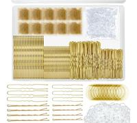 Juego de 510 horquillas Bobby, pinzas de metal para el pelo para mujer y mujer, pinzas francesas en U de 2 pulgadas, 2,36 pulgadas, 2,75 pulgadas, con caja (dorado)