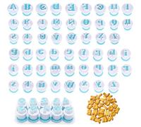 Juego de 52 cortadores de galletas reutilizables con letras grandes y minúsculas para fondant, ideales para bodas y fiestas