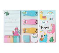 Juego de 550 hojas de notas adhesivas con forma de alpaca, clips de papel autoadhesivos novedosos para escritura, blocs de notas para niños, hogar, oficina, escuela, suministros escolares, marcador de
