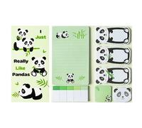 Juego de 550 hojas de notas adhesivas de panda, clips de papel con forma de panda, notas adhesivas novedosas, blocs de notas adhesivas para niños, hogar, oficina, suministros escolares, marcador de