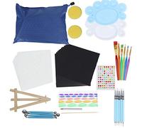 Juego de 58 piezas de herramientas para hacer puntos en mandalas, kit de pintura con plantillas y bolsa de almacenamiento, estuche impermeable con cremallera para pintar piedras,