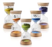 Juego de 5reloj de arena coloridos para niños, relojes de arena en 5 colores, 3/5/10/15/30 temporizador de cristal para escuela, guardería, aula, juegos, hogar, cocina, oficina, té