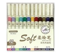 Juego De 6/12 Marcadores Artísticos Cerdas Suaves Cuerpo Adecuado Para Dibujo Detallado Tintas Cómodo Tonos Nocturnos Pluma Caligrafía Para Dibujar Tonos Oscuros