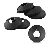 Juego de 6,15 mm de plástico para radiador, collares de tubo negro, placa de cubierta ligera de plástico partido, para decoración de tubo de pared