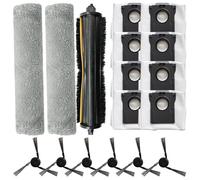 Juego de 6/17 accesorios de aspiradora para Mova Z5 / Z5 Pro / Z50 Ultra / Z50 Ultra / Z50 Piezas de repuesto + Cepillo Principal, Juego de cepillos laterales de repuesto, paño de microfibra, bolsa de