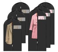 Juego de 6, 2 tamaños: 60 x 140 cm, 60 x 100 cm, antipolvo, impermeables con cremallera, funda protectora para ropa, funda de almacenamiento para ropa