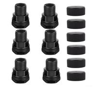 Juego de 6 accesorios de mamparo con manguera roscada de 3/4 pulgadas macho GHT x 1/2 pulgada hembra NPT para barriles de lluvia, tanques de agua y acuarios