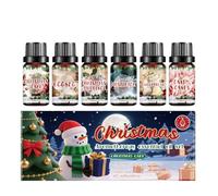 Juego de 6 aceites esenciales para difusor, juego de aceites esenciales de Navidad para difusor, aceite perfumado, árbol de Navidad, juego de regalo de vacaciones (A)