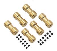 Juego de 6 adaptadores de acoplamiento de eje de motor de latón Mirthobby para RC DIY avión robot (5 mm a 5 mm)