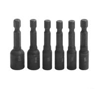 Juego de 6 adaptadores de enchufe de tornillo M4-M10, barra de extensión de vástago hexagonal de 1/4 pulgadas, destornillador de taladro de aleación de acero para reparación de automóviles y