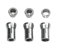 Juego de 6 adaptadores de pinza de recortadora, kit de conversión de portabrocas de enrutador de 6 mm de 1/4 pulgadas y 8 mm para máquinas de grabado y recorte, herramientas convertidoras de bujes de