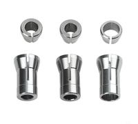 Juego de 6 adaptadores de portabrocas para 6 mm, 6,35 mm, vástago de 8 mm, reductor de brocas de acero al carbono para recortadora