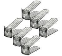 Juego de 6 ahorradores de espacio para zapatos, altura ajustable, doble piso antideslizante para puerta entrada, armario, garaje dormitoire de pared