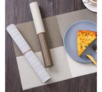 Juego de 6 alfombrillas aislantes de PVC para mesa de comedor a prueba de calor, 30 x 45 cm, almohadilla de protección térmica para platos calientes, tazas, cuencos, gris más marrón (gris)