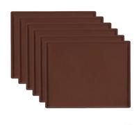 Juego de 6 alfombrillas antiadherentes de silicona para bandeja de horno para deshidratador Cosori con borde elevado para contener derrames (marrón)