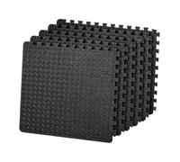 Juego de 6 Alfombrillas de Goma EVA entrelazadas para el Gimnasio, Color Negro, cojín de Goma Antideslizante para Entrenamiento en casa, Yoga, Mate, 60 x 60 cm