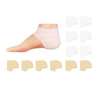 Juego de 6 almohadillas de silicona tono de piel/blanco con núcleo de hidrogel, protección invisible para el talón para mujer/hombre/niños, prevención de ampollas