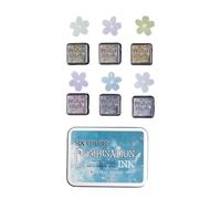 Juego de 6 almohadillas de tinta de la serie Flowing Colors para manualidades, álbumes de recortes, combinación, almohadilla de tinta, sello retro, serie de colores fluidos para hacer tarjetas