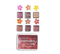 Juego de 6 almohadillas de tinta de la serie Flowing Colors para manualidades, álbumes de recortes, combinación, almohadilla de tinta, sello retro, serie de colores fluidos para hacer tarjetas