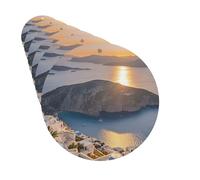 Juego de 6 ambientadores de coche con forma redonda, para colgar, con diseño de isla de Grecia, puesta de sol, paisaje, ambientador para coche, espejo retrovisor, colgante de tarjeta perfumada para