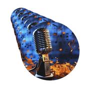 Juego de 6 ambientadores de coche con forma redonda, para colgar, con diseño de música, micrófono, ambientador para coche, espejo retrovisor, tarjeta perfumada para coche