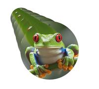 Juego de 6 ambientadores de coche con forma redonda, para colgar, con diseño de rana de árbol de ojos rojos, para coche, espejo retrovisor, tarjeta perfumada para coche