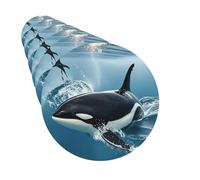 Juego de 6 ambientadores de coche con forma redonda, para colgar, con forma de orca, ballena, ambientador para coche, espejo retrovisor, colgante de tarjeta perfumada para coche