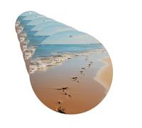 Juego de 6 ambientadores de coche con forma redonda para colgar, huellas de playa, ambientador para coche, espejo retrovisor, tarjeta perfumada para coche