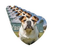 Juego de 6 ambientadores para coche, con forma de corazón, con diseño de bulldog inglés, para coche, espejo retrovisor, tarjeta perfumada para coche