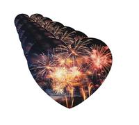 Juego de 6 ambientadores para coche, con forma de corazón, con diseño de fuegos artificiales, para coche, espejo retrovisor, tarjeta perfumada para coche