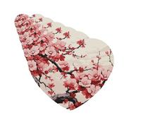 Juego de 6 ambientadores para coche, con forma de corazón, diseño de flores japonesas, ambientador de cerezo para coche, espejo retrovisor, colgante de tarjeta perfumada para coche